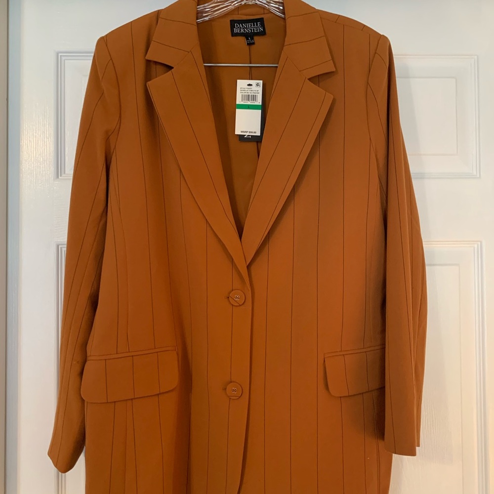 Danielle Bernstein Pinstripe Boyfriend Blazer - Picture 2 of 7